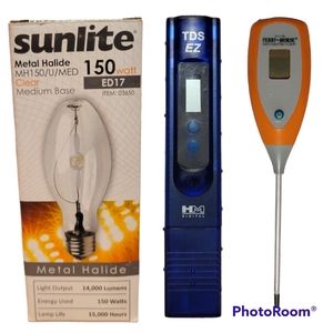 Indoor Gardening Bundle - Moisture Meter, TDS EZ PPM Tester, Grow Bulb